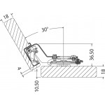 Clip On, 30°  Corner Hinge